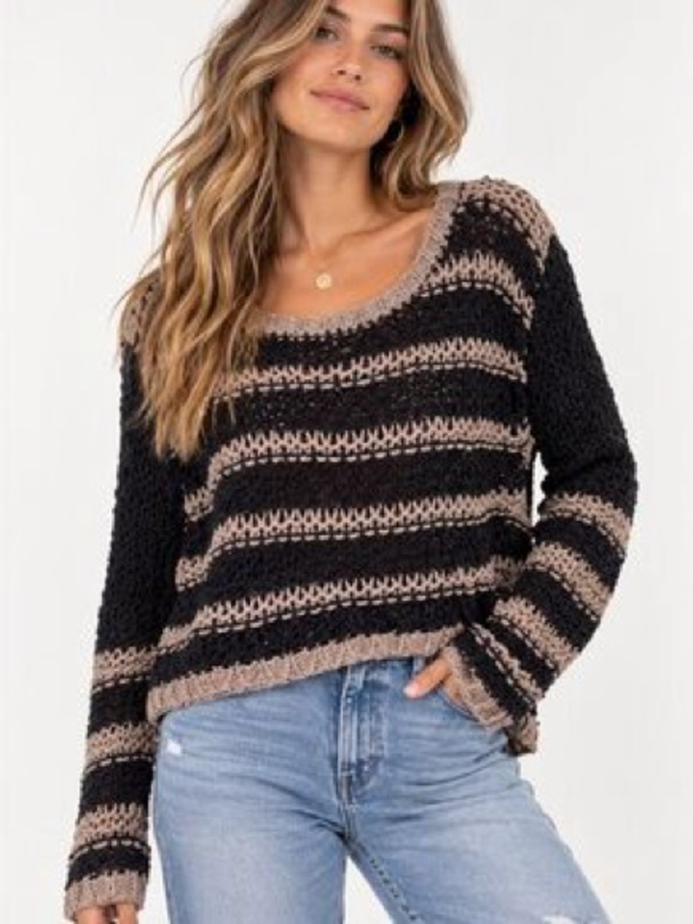 Free People Provence Striped Pullover